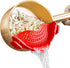 Clip On Strainer Silicone for All Pots and Pans, AUOON Pasta Strainer for Meat, Vegetables, Fruit