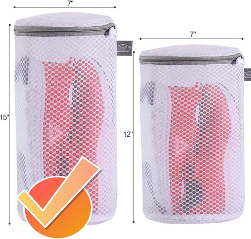 Kimmama Shoes Wash Bags, Sneaker Mesh Washing Bag, Large Size, 7 x 15 inch, Pack of 2