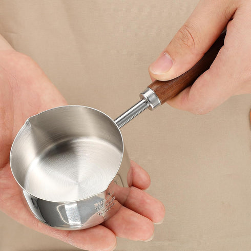 Luxshiny Mini Sauce Pan, 125ml Stainless Steel with Pour Spouts, Small Melting Pot for Cooking, Picnic