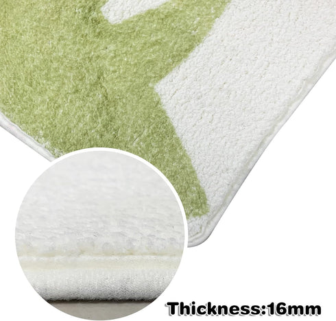 5.3FT,Animals 2'x5.3',Green ABREEZE Kids Runner Rug Area Rug Play Mat for Kids Non Skid Washable Animal Throw Rugs Cute