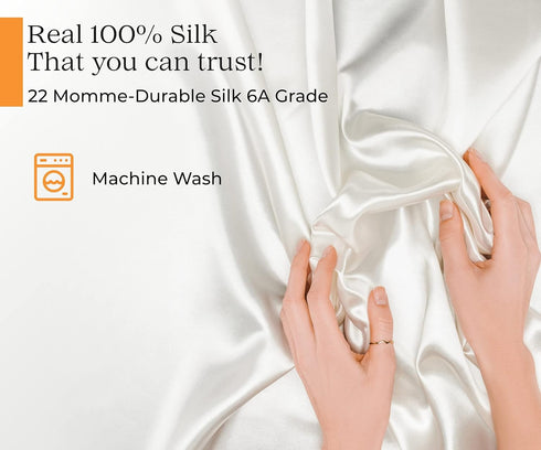 Sleep Mantra White Silk Pillowcase, Standard Size 20 x 26 Inch, 100% Real Silk, 22 Momme Washable Soft Pillow Sham for