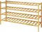 Kitsure Bamboo Wooden Shoe Rack for Closet - Stackable Shoe Organizer with