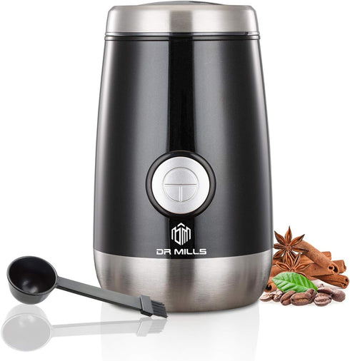 DR MILLS DM-7445 Electric Coffee Grinder, Spice and Herb Grinder, Blade & Cup Made with SUS304 Stainless Steel