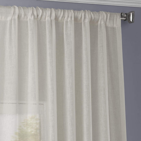 HPD Half Price Drapes Linen Sheer Curtains, 84 Inches Long, Gardenia, 50W x 84L, 1 Panel