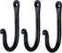 HB Decorative Hook, Wrought Iron Wall Mount Coat Hooks, Set of 3 Handmade Classic Wall Hooks