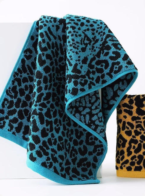 KINGSHORE 3 Set 1 1 1 100% Piece Premium Bath Towel (Leopard), Bath Towel Hand Towel Washcloth, Quick-Drying