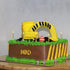 PEUTIER 12pcs Construction Birthday Candles, Yellow and Black Striped Charm Candle Construction Themed Birthday Candles