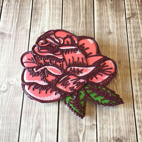 Rose Cookie Cutter, 4" Mother's Day Flower Cookie Cutter, Made in USA by Ann Clark