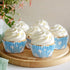 300 Count Cloud Blue Cupcake Liners, White Light Blue Cupcake Wrappers for Birthday Theme Party Baking