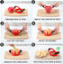 SCHVUBENR 3.5 Inch Apple Slicer, Professional Stainless Steel Apple Cutter, Super Sharp with 8 Blades, Red