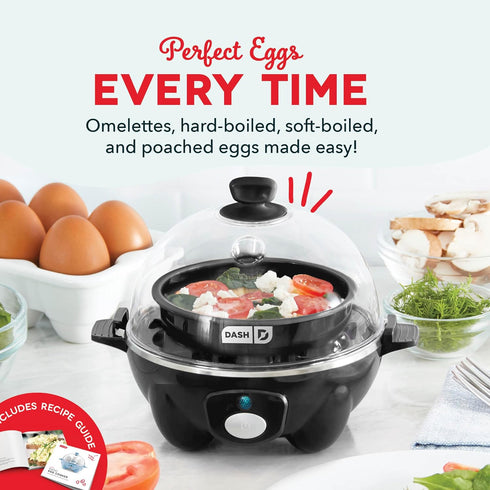 7 Dash Rapid Egg Cooker - Boiler, Poacher & Steamer - Includes Measuring & Recipe Guide - Dishwasher Safe - BPA Free