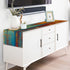AILUER 36" Small Table Runner Vintage Abstract Blue and Orange Table Runner Messy Rust Painting Farmhouse Coffee Table