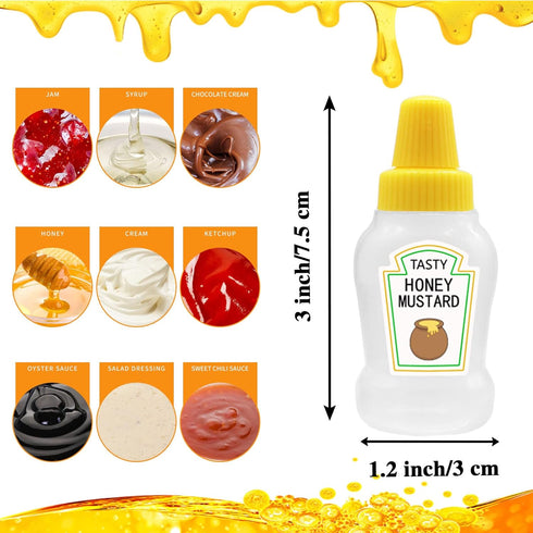 12 Bottles,25ml Xuyyicao Pcs Mini Ketchup Condiment Squeeze Bottles,Plastic Sauce Container for Kids,Office,Bento