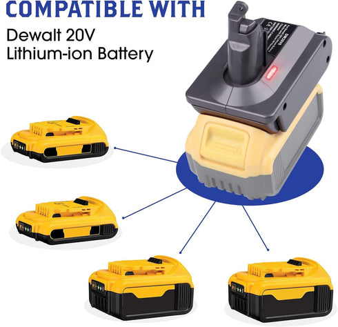 for Dyson V6 Adapter for Dewalt 20V Battery, Convert to for Dyson V6 Absolute/Motohead/Animal+Fluffy