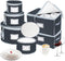 VERONLY China Dinnerware Storage Containers Set, Quilted Box Bins with Dividers for Cups, Plates, Stemware, Moving Set