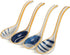 Soup Spoon Set of 4 Japanese and Korean Curved Handle Ceramic Ramen Soup Spoon for Pho Miso Salad Dessert Thai (Style 2)