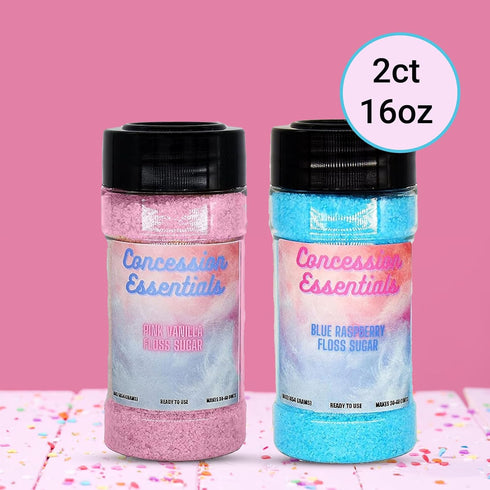 Perfectware 2 Pack Cotton Candy Floss Sugar - (Pink Vanilla & Blue Raspberry)