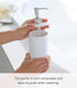 Yamazaki 2932 Tower Body Soap Dispenser, Contemporary Round Pump Bottle for Shower, White