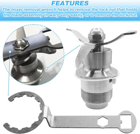 Improved Wrench for Waring 002963 Plus Lock Removal for One Gallon Cb Blender