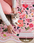 Macgace 5ft Pink Round Rug for Girls Bedroom, Machine Washable Floral Area Rugs with Non Slip Backing, Cute Flower