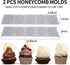 Honeycomb Molds Silicone, 2 PCS Jopgeey Tuile Fondant Molds, 3D Beehive Candy Lace Molds for Baking, Cake Decorating