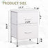 WLIVE White Nightstand with 2 Drawers, Small Dresser for Bedroom, Bedside Furniture, College Dorm