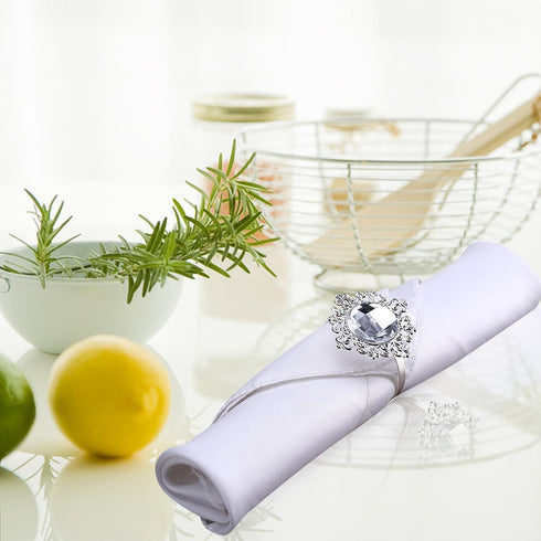 VORCOOL 12pcs Napkin Rings, Napkin Holders for Wedding Banquet Dinner Decoration (Silver)
