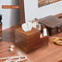 BIBELUN Square Tissue Box Cover,Multi-Functional Wood Tissue Box Holder with Storage Grid,Tissue and Remote Control
