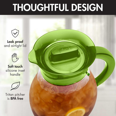 Primula The Big Iced Tea Maker and Infuser, Plastic Beverage Pitcher with Leak Proof, Airtight Lid, Fine Mesh Reusable