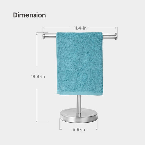 Songtec Hand Towel Holder Stand for Bathroom Vanity Countertops, Fingertip Towel Rack, T-Shape Holder
