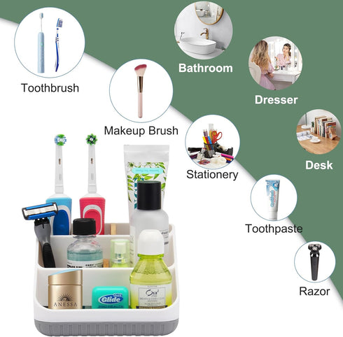 Bathroom Toothbrush Holders for Countertop, Electric Toothbrush Organizer with 6 Slots for Family