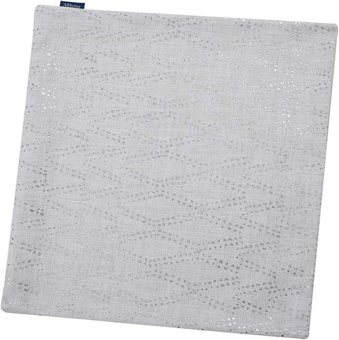 Silver Couch Throw Pillow Cover 1pc 20X20inch Ecru White Textural Linen Look Metallic Print Rhombus Decorative