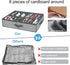 Under Bed Shoe Storage Organizer for Closet - Fits 24 Pairs, Set of 2 with Clear Cover (Herringbone Grey)