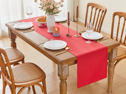 95 Inches 16x95Inch YATOJUZI Red Table Runner Seasonal Kitchen Dining Coffee Table Decoration Long Waterproof Farmhouse