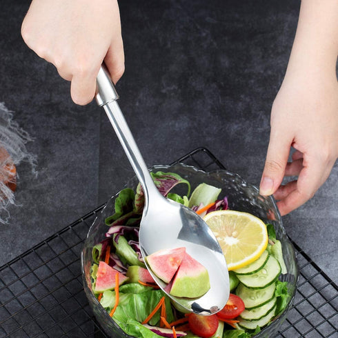 Berglander Solid Spoon, Stainless Steel Cooking Spoon, Basting Spoon, Non-Stick, Heat Resistant, Dishwasher Safe