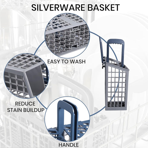 Dishwasher Cutlery Basket (9 x 3 x 10.3 inches) for Samsung DD82-01112A / DD94-01013A / DD97-00250A, Compatible with