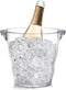 Dicunoy 4 Liter Plastic Ice Bucket, Thick Clear Champagne Chiller with Handle, Wine Cooler for Bar, Home, Parties