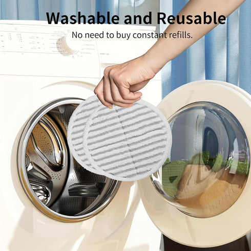 8 Pack Spin-Wave Mop Replacement Pads, Compatible with Bissell Spin-Wave Series Steam Mop