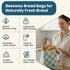 3-Pack Reusable Beeswax Bread Bags (XL, M, S) - Organic Cotton Beeswax Bread Storage Bag for Homemade Bread & Sourdough