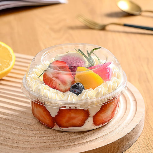 WUWEOT 50 Pack 12 oz Clear PET Plastic Dessert Cups, Disposable Parfait Cups with Lid for Ice Cream and Yogurt