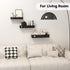 Set 3 Moon and Stars Wall Shelves Black, of Small Floating Shelves for Bedroom Living Room Wall Storage or Decor, Brown