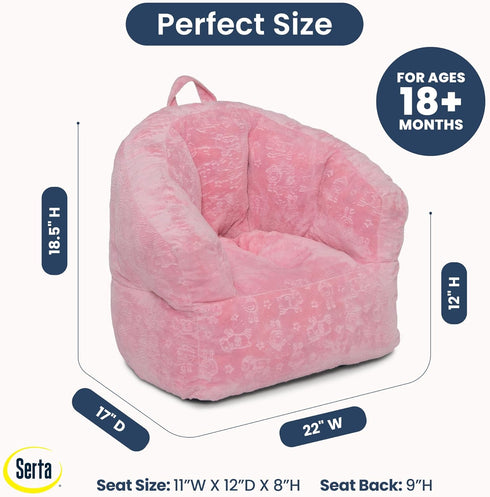 Cozy Delta Children - Serta Kids Plush Barrel Toddler Chair, Soft Foam Chair Bean Bag Chair Alternative for Boys