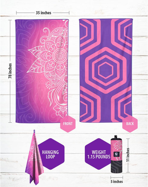 4TH 35x78 inches) VENTURE Microfiber Beach Towel: Quick-Dry, Compact, Sand-Free, Absorbent, Sandproof and Lightweight