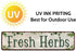 Fresh Herbs Metal Sign, Country Farmhouse Home Gardener Decor, 4" x 16"