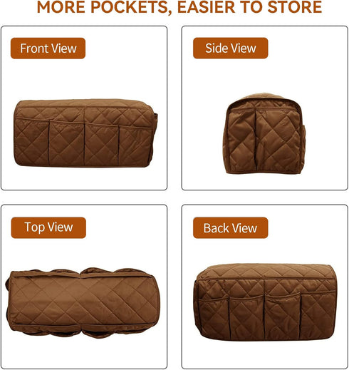 Armchair Caddy, Waterproof Sofa Armrest Organizer with 14 Pockets for TV Remote, Phone, Magazine, Non Slip Recliner