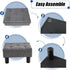 BRIAN & DANY Small Foot Stool, Linen Foot Stools with Legs, Stable Small Footstool for Living Room, Grey