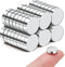 SMARTAKE 45 Pcs Small Round Refrigerator Magnets, 10x2.6mm Neodymium Office Magnets, Silver