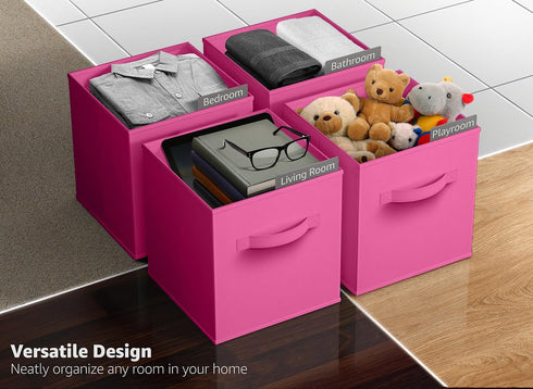 Sorbus Fabric Storage Cubes - 8 Foldable Storage Bins for Organizing Pantry, Cubbies, and Toy Box