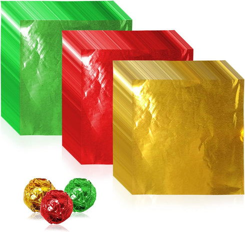 Lainrrew 300 Pcs Candy Wrappers, Square Candy Wrapping Paper Aluminum Foil Packaging for Homemade Caramel Candies