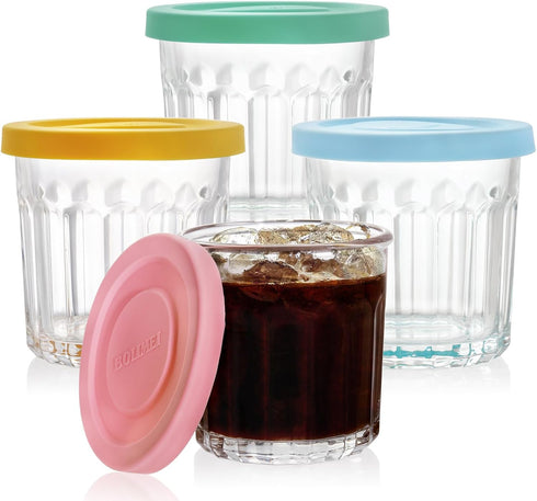 Coloch 4 Pack 13Oz Working Glass Jar with Leakage Proof Lid, 400ml